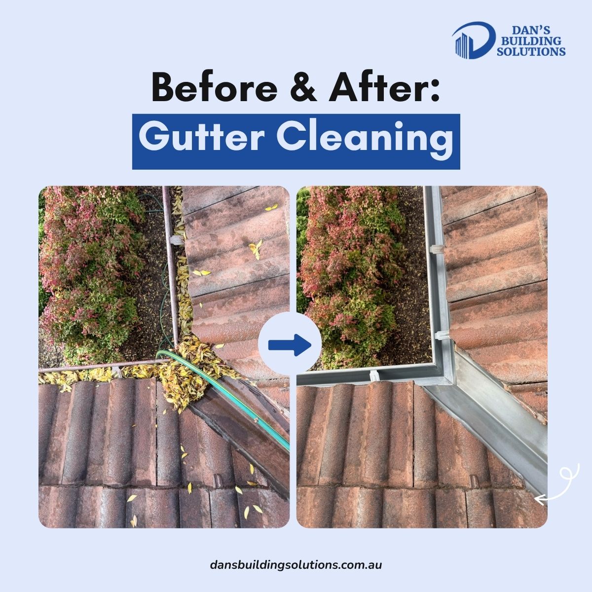 commercial gutter after professional gutter cleaning service in Melbourne